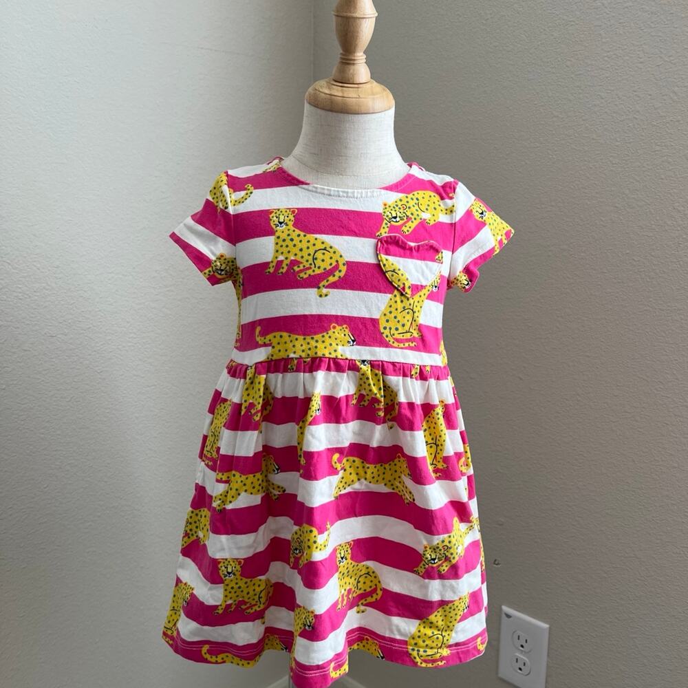 Mini Boden Fun Heart Pocket Cotton Jersey Dress - 2/3Y
